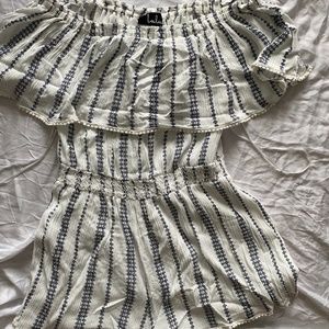 White Off the Shoulder Romper